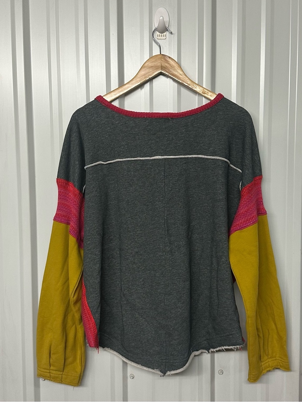 Natural Life Knit Trim Sweatshirt Long Sleeve Boho Cozy Cottagecore - Picture 2 of 13